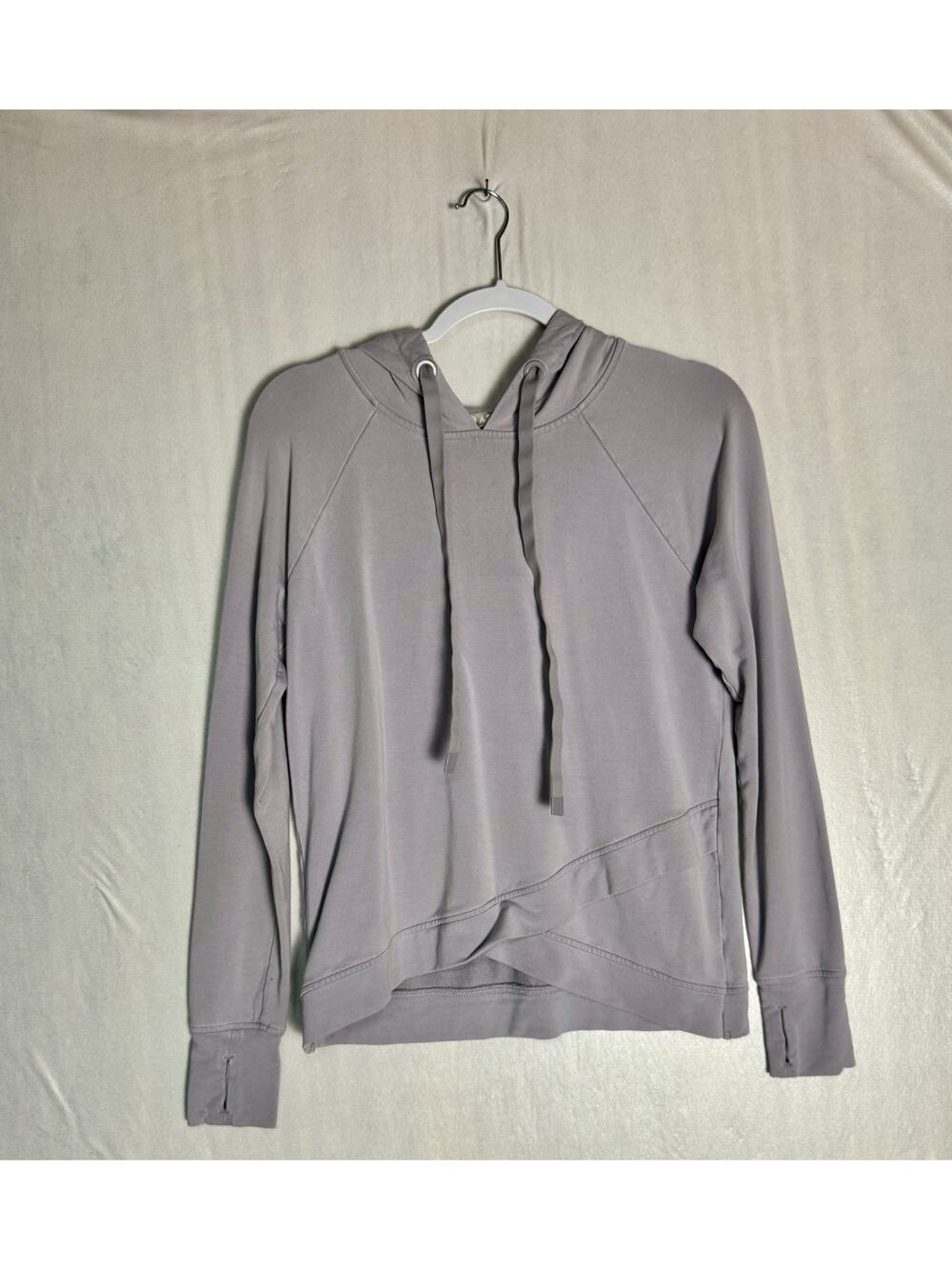 Athleta Womens Pinnacle Criss Cross Hoodie Light Lavender Athleisure Cozy Small